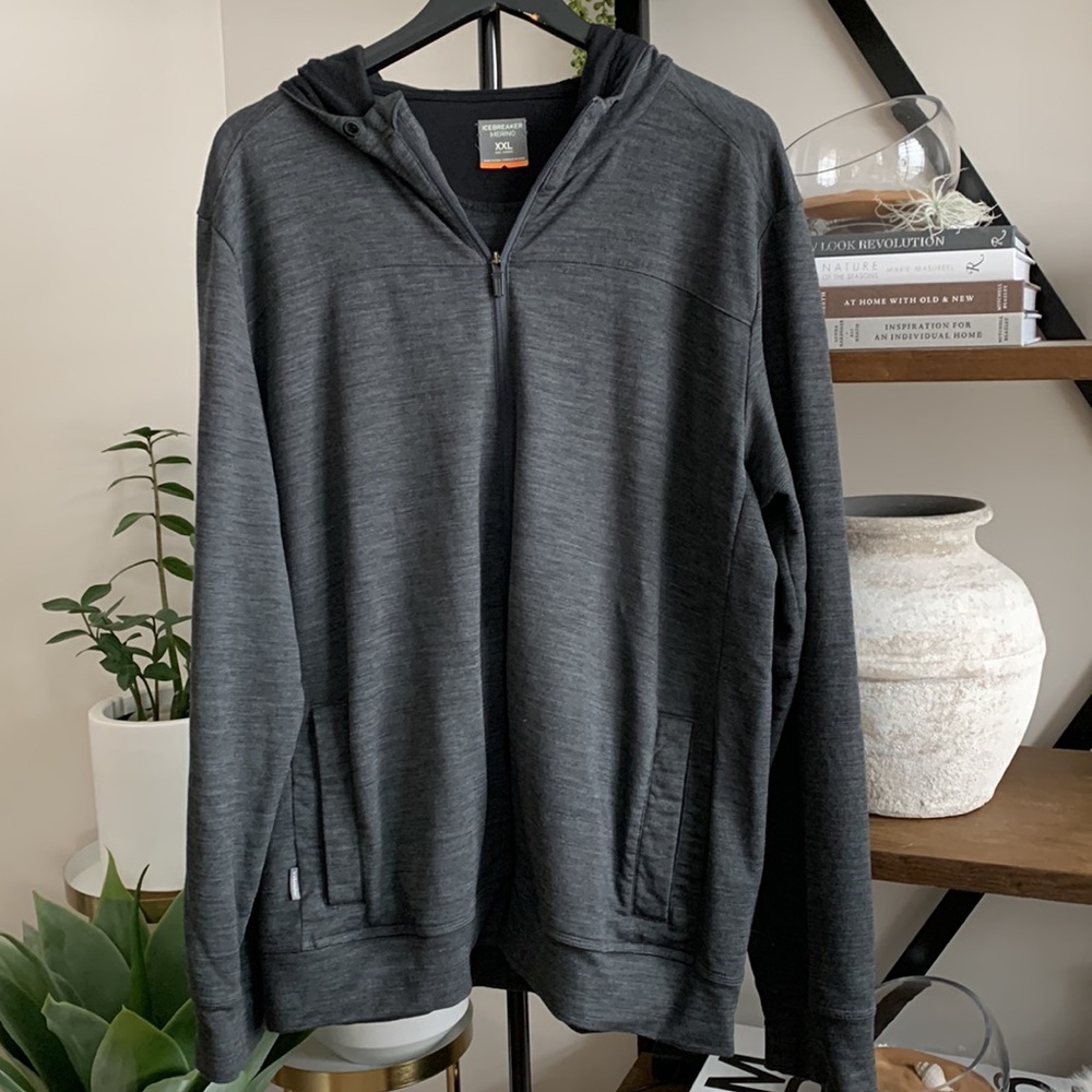Icebreaker Merino Gray Hoodie XXL - Picture 3 of 7
